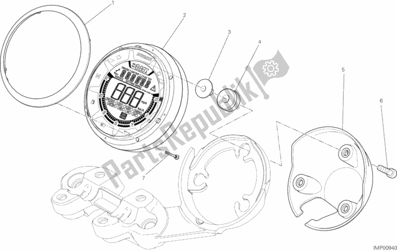 Tutte le parti per il Pannello Degli Strumenti del Ducati Scrambler Mach 2. 0 Thailand USA 803 2018